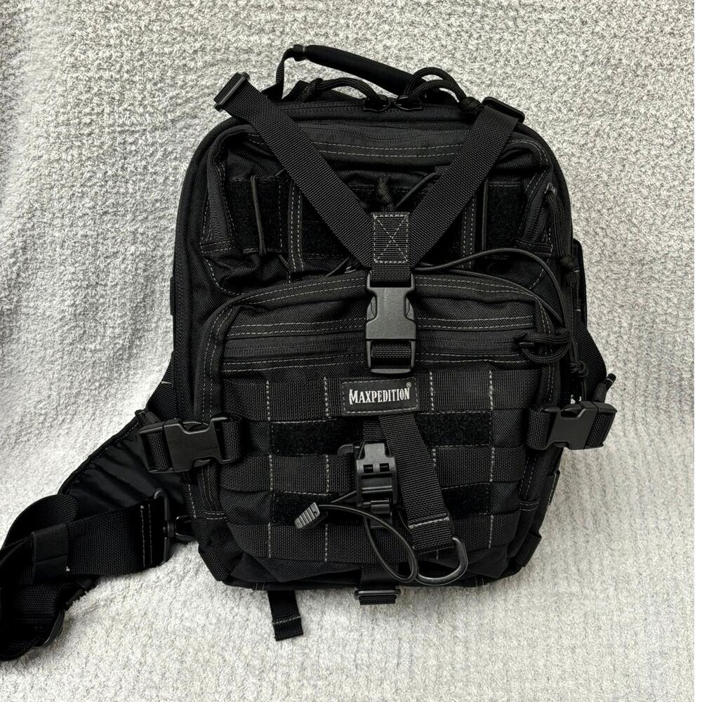 Maxipedition Black Nylon Backpack Slingpack #70279